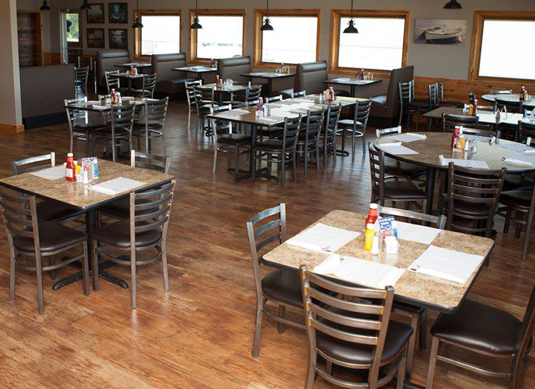 Woodland restaurant table tops in American Walnut - OakStreetMFG