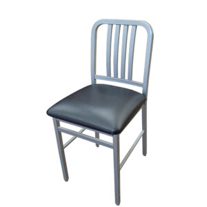 CM 256 BLK Steel metal frame chair with black vinyl seat
