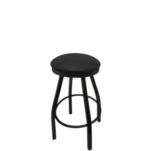 SL1117 BLK Slimline Button Top with Black Vinyl and Black Powder Coat Metal Swivel Frame and Seat Ring matching tb