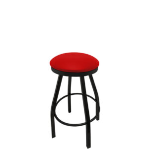 SL1117 RED Slimline Button Top with Red Vinyl and Black Powder Coat Metal Swivel Frame and Seat Ring