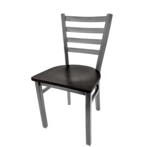SL135C WB Clear Coat Plain Weld Ladderback Chair with Black stain wood seat