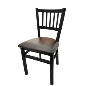 SL2090 ESP Verticalback Metal Frame Chair with Espresso vinyl seat matching
