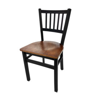 SL2090 WA Verticalback Metal Frame Chair with Walnut stain wood seat matching