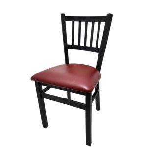 SL2090 WINE Verticalback Metal Frame Chair with Wine vinyl seat matching
