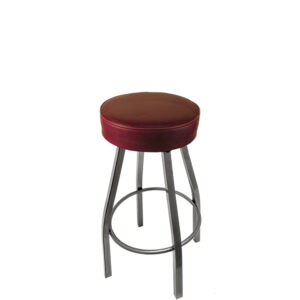 SL2132 CCS WINE Standard Button Top Barstool with Wine Vinyl and Clear Coat Swivel Frame 1