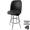 SL2134 BLK Standard Bucket Barstool with Black Vinyl and Double Rung Chrome Swivel Frame