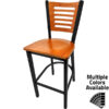 SL2150 1 5 5 Line Wood Back Black Metal Frame Barstool