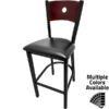 SL2150 1 B Bullseye Wood Back Black Metal Frame Barstool