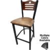 SL2150 1 SH Shoreline Wood Back Black Metal Frame Barstool