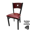 SL2150 B Bullseye Wood Back Black Metal Frame Chair