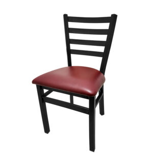 SL2160 WINE Premium Ladderback Metal Frame Chair with Wine vinyl seat