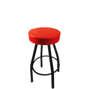 SL3132 RED XL Button Top Barstool with Red Vinyl and Black Powder Coat Swivel Frame