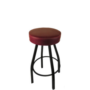 SL3132 WINE XL Button Top Barstool with Wine Vinyl and Black Powder Coat Swivel Frame 1