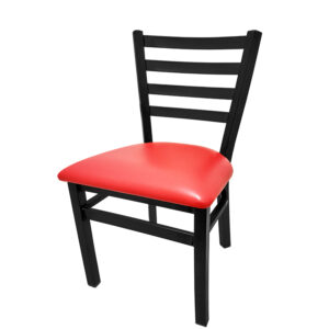 SL3160 RED XL Ladderback Metal Frame Chair with Red vinyl seat