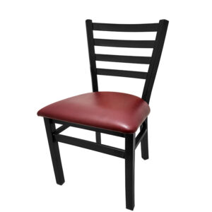 SL3160 WINE XL Ladderback Metal Frame Chair with Wine vinyl seat