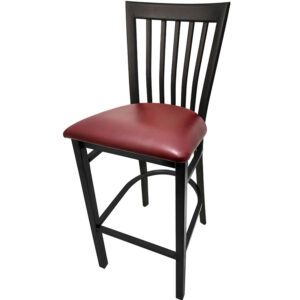 SL4279 1 WINE Jailhouse Metal Frame Barstool with Wine vinyl seat