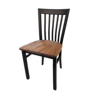 SL4279 RW Jailhouse Metal Frame Chair with Reclaimed wood seat matching