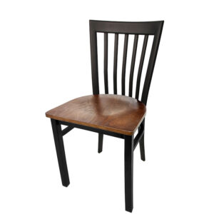 SL4279 WA Jailhouse Metal Frame Chair with Walnut stain wood seat matching