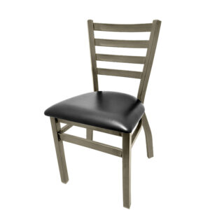 ST2160 CCS BLK Clear Coat Stackable Ladderback Metal Frame Chair with Black vinyl seat