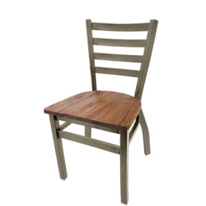 ST2160 CCS RW Clear Coat Stackable Ladderback Metal Frame Chair with Reclaimed wood seat