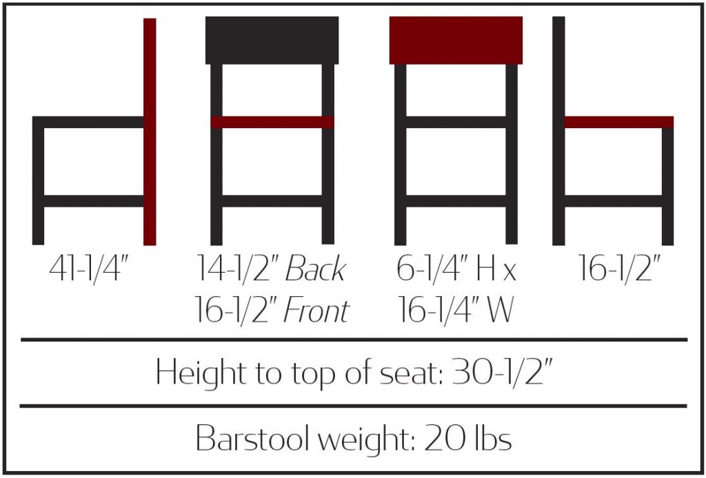 Timber Barstool dims