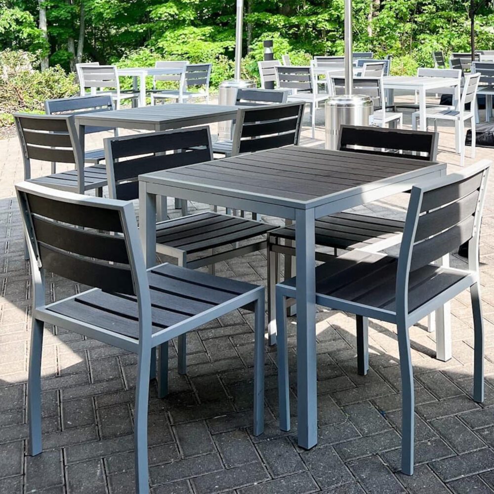 Teak Outdoor Tables - Gray Slats - Image 3