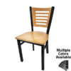 SL2150 5 5 Line Wood Back Black Metal Frame Chair