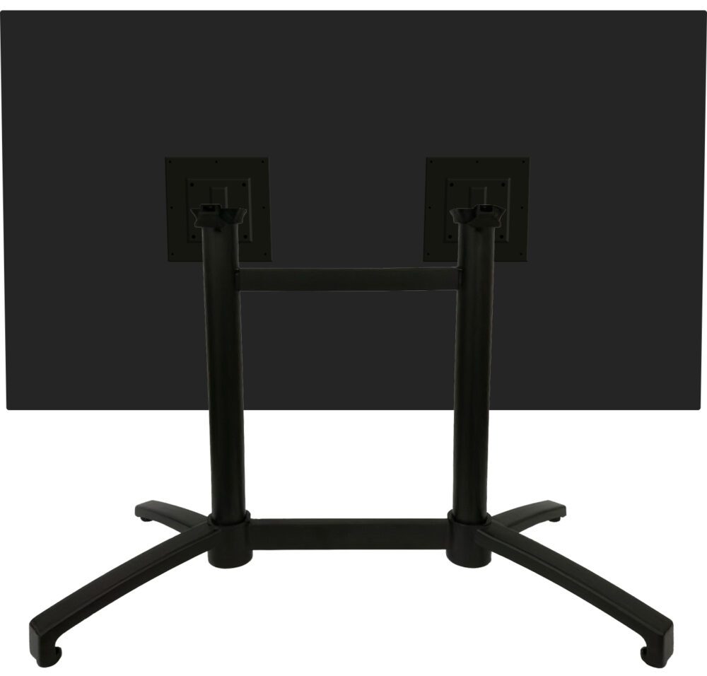 Table Base (Folding) with 19" x 36" Cross - Black Aluminum - Standard Height - Image 2